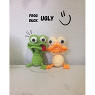 GANTUNGAN Amigurumi Frog & Duck Ugly Crochet | Knitted Frog and Duck Keychain