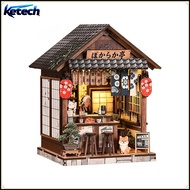 AM01-007 Wooden DIY Bookend Kit Yiran Izakaya Pub Miniature Scene 3D Puzzle Handmade Assembly Toy Bi