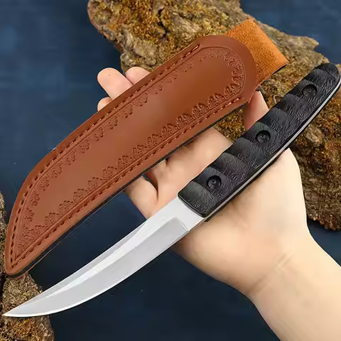 Straight Knife Outdoor Knife Wilderness Survival Knife Defensive Knife Mini Knife Meat Eater Knife C