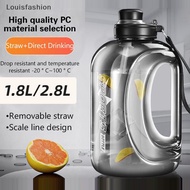 Louisfashion 2800ML Sports Water Bottle Large-capacity Gym Fitness Kettle Big-belly Water Cup With S