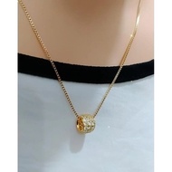 Gem ball necklace01. xuping Titanium Copper Rodhium lapismas