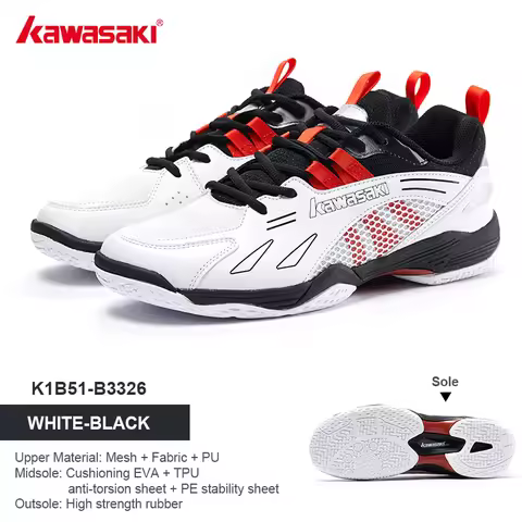 Kawasaki 2024 Tennis Shoes Men Women Professional Wear-resistant Dual Torsion Badminton Shoes Sneake