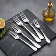 Set of 6 Durable 304 SS Dessert Forks – 2-Tine & 3-Tine Fruit Forks for Elegant Serving