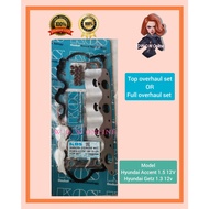 HYUNDAI ACCENT 1.5 12V G4EK GETZ 1.3 ACCENT 1.6 16V VVTI ENGINE TOP OR FULL OVERHAUL GASKET SET (CAR