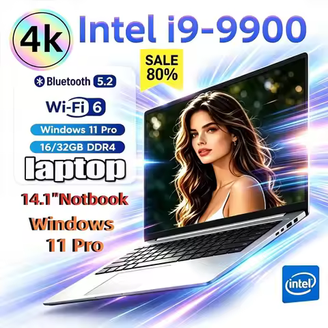 14.1" Gaming Laptop Intel Core I9-9900 32GB+2TB Windows 11 1920x1080 HD Backlit Keyboard Ultra Slim 