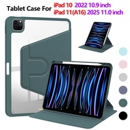 For iPad 10 10.9'' 2022 iPad 11(A16) 11.0 inch 2025 Fashionable 360° Rotating Stand Flip Cover Case 