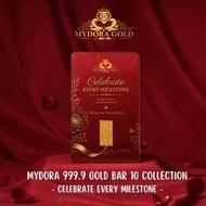 MYDORA 999.9 Gold Bar 1g Card - Celebrate Every Milestone l EMAS 999/24K