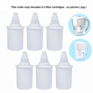 6pcs/Lot Replacement Filter Cartridges for Household 2.5L & 3.5L White Alkaline Water Filter Pitcher