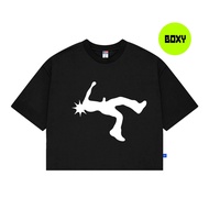 IiiH - Utopia Oversize Boxy T-Shirt Men's Black T-Shirt Wanita Boxy T-Shirt/