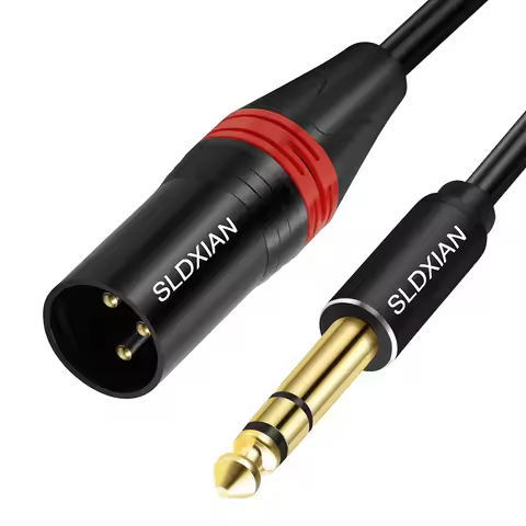 1/4 inch TRS to XLR male cable, balanced 6.35mm TRS plug to 3-pin XLR male TRS male to XLR male micr