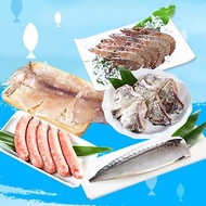 【戀戀蚵仔寮】露營烤肉鮮味組(薄鹽鯖魚片、飛魚卵香腸、魷魚無2