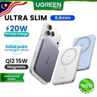 【Ultra Slim】UGREEN Qi2 5000mAh Magnetic Powerbank Magsafe Thin Portable Travel Lightweight PD 20W Fa