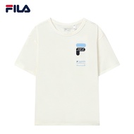 FILA FILA Women's Short-Sleeved Sports T-Shirt 2021 Winter Fashion Loose Casual Round Neck Pullover 