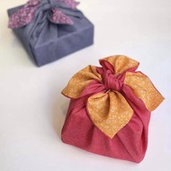 京都風呂敷包巾-鮫-中巾(聚脂纖維-紅&橘)