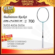 (READY STOCK) Bladex 700 Badminton Racquet Unstrung (Free Grip & String & Cover Bag) - BLUE 锋影700 3U