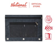 Highplus Cloth Envelope HP-241111-3C A5 Gray Double Zipper Clear Front With Hole For Binder