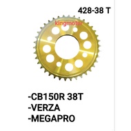 REAR GEAR GOLD GEAR 38T 38 T CB150R CB 150 R CBR 150 VERZA MEGA PRO SUPER QUALITY