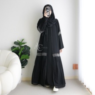 Alaydrus Collection Black Abaya Naura Gamis Turkey Abaya Syari Ied Series Abaya Lebaran Muslimah 927