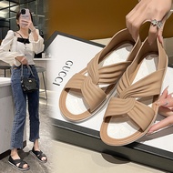 Flat Sandals for Women Summer Mary Jane Mom Sandals for Korean Beach Sandals