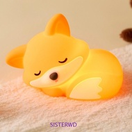 SISTERWD Silicone Night Light, Touch Control Dimmable Function Little Cartoon Night Light, 20min Tim