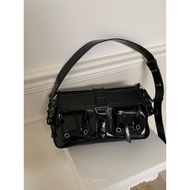 |'Harper' Shiny Multi-Pocket Motorcycle Bag Underarm Bag🩶 L'espoir Korean Website Same Style Y2k Y2k