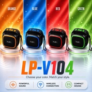 LP-V104 Wireless Bluetooth V5.1 Portable Speaker  Super Bass FM Radio  TF Slot USB Drive dengan Supe