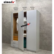ALMARIIS® (PC46 12MM) 1 DOOR 2 DRAWER WARDROBE/ 1 DOOR WADROBE WITH HANGING BAR & SHELF/ 1 PINTU 2 L
