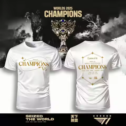 Six-star T1 Jersey SKT Esports S15 World Championship Winner Faker Fan V6 Commemorative Top Men's & 
