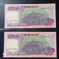 10000 rupiah hamengku uang kertas kuno tahun 1992 imp 1993 nomor seri