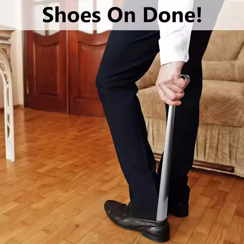 Calzador profesional de 42/52cm, cuernos de zapatos de acero inoxidable, Extractor de zapatos de Met