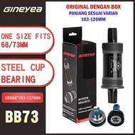 Gineyea BB Box Bottom Bracket BSA 68 73mm Bearing for Crank Square VST