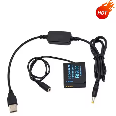 5V USB Power DC Cable+DMW DCC11 DMW-BLG10 Dummy Battery for Lumix GF5 GF6 GX80 GX85 GX86 GX7 Mark II