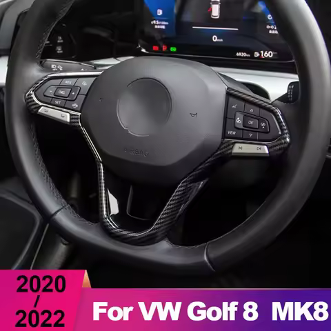 For Volkawagen VW Golf 8 MK8 2020 2021 2022 2023 ABS Car Steering Wheel Trim Circle Sequins Cover Fr