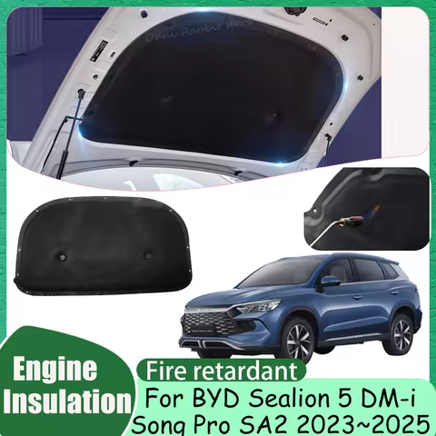 For BYD Sealion 5 DM-i SA2 2023~2025 2024 Car Hood Thermal lining Engine Soundproof Cotton Insulatio