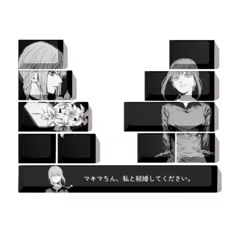 Makima Keycap Cherry Profile 5/7/11 Keys PBT Thermal Sublimation Personalized Keycaps Chainsaw Man A