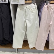 UniqloˉJapanese Single 2025 Spring And Summer New Loose Cotton Washed Straight Trousers Elastic Wais