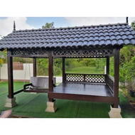 GAZEBO PONDOK KAYU BUATAN TANGAN/ GAZEBO+BUAI