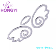 HONGYI ปีกนางฟ้าติดรถ สติกเกอร์ติดรถ สติ๊กเกอร์ติดโลโก้รถ สติ๊กเกอร์แต่งรถ อุปกรณ์แต่งรถ สติ๊กเกอร์ล