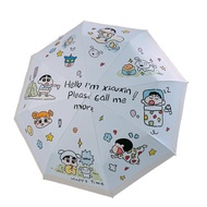 QUA Dog Printted Crayon Shin Chan Automatic Umbrella Letter Cartoon Anime Crayon Shin Chan Sunscrean