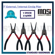MDSI 7" Inch Circlip Plier Straight Bent Internal External Needle Snap Ring Retaining Clip Tool Playar Muncung Tirus