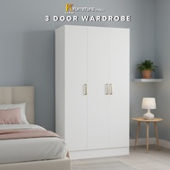 Modern 3 Door Wardrobe Almari Baju Murah Kabinet Baju Cupboard Almari Pakaian Cabinet Bed Room Set F