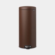 brabantia - 比利時製 30L 不銹鋼靜音緩降圓形腳踏垃圾桶 Newlcon Pedal Bin｜礦物深啡｜塑膠內桶｜不銹鋼垃圾桶 垃圾筒 廁所垃圾筒 廚房垃圾桶 208607