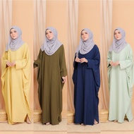 Jubah/Abaya/Kaftan Syirah: Sand Yellow, Olive, Navy Blue, Mint