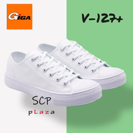 SCPPLaza รองเท้าผ้าใบผูกเชือก รองเท้านักเรียนสีขาว รองเท้าพละ Giga V-127+ รุ่นใหม่ ทรง converse ใส่ทำงาน ใส่เรียน เล่นกีฬา