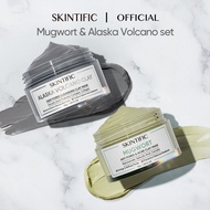 SKINTIFIC 2pcs Clay Mask Kit Mugwort Clay Mask Acne Spot & Alaska Volcano Cleansing Clay Mask Blackh