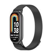 สายรัดสำหรับ Mi Band 8สายรัดข้อมือโลหะสำหรับ Xiaomi Mi Smart Band 8 Watch สแตนเลส Miband 8 Replacement Accessories