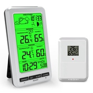 Weather Station Wireless In/Outdoor Thermometer Temperature Humidity Monitor with Moon Phase Weather