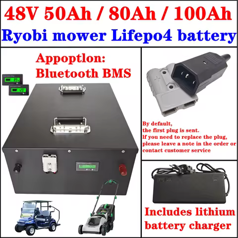 48V 50AH 80Ah 100Ah Lifepo4 lithium battery pack for Ryobi RM480e RM300e ZT480ex 300MV Zero Turn ele