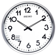 นาฬิกาแขวนผนัง ตัวเรือนเป็นพลาสติก SEIKO รุ่น QXA560S สีเงิน QXA560A สีดำ ขนาด 16 นิ้ว ทรงกลม เครื่องเดินเงียบไม่มีเสียงรบกวน หน้าปัดสีขาว