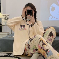 【40-65KG】【48小时内发货】 2025新款ins春秋睡衣女开衫长袖长裤宽松甜美卡通可爱春季居家服